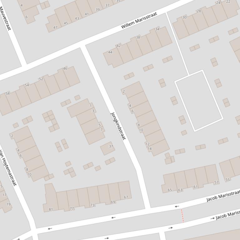 Kaart van de Jongkindstraat.