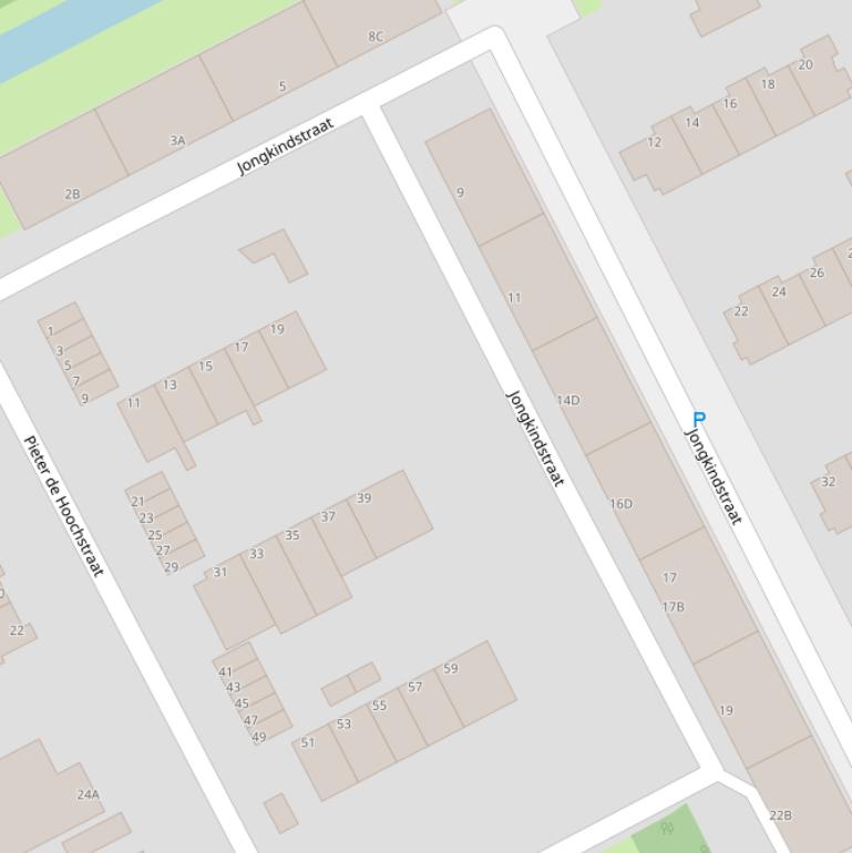 Kaart van de Jongkindstraat.