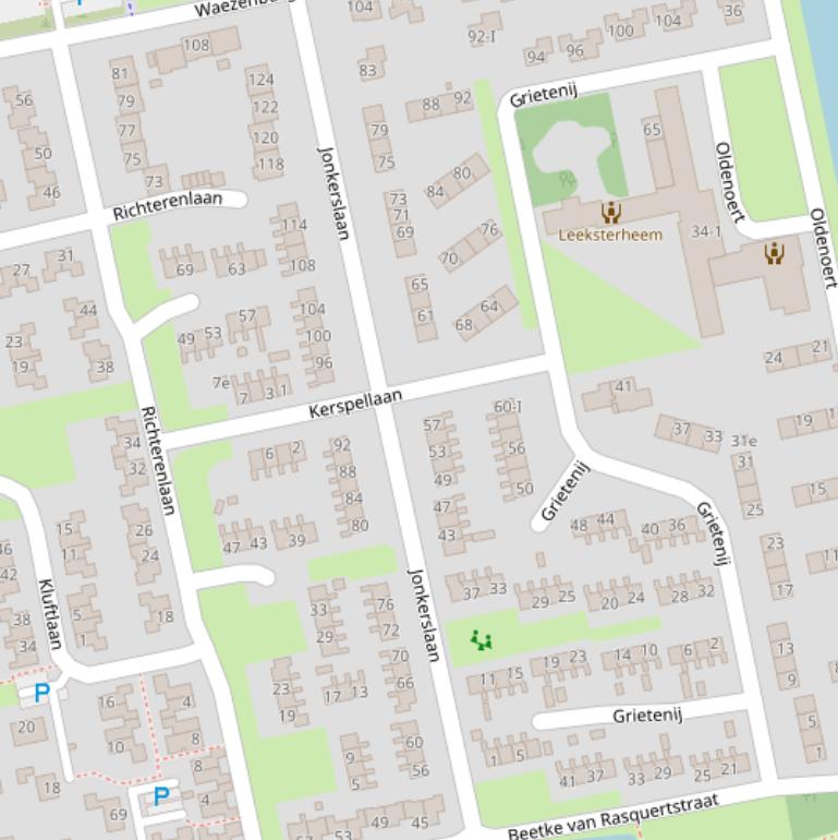 Kaart van de Jonkerslaan.