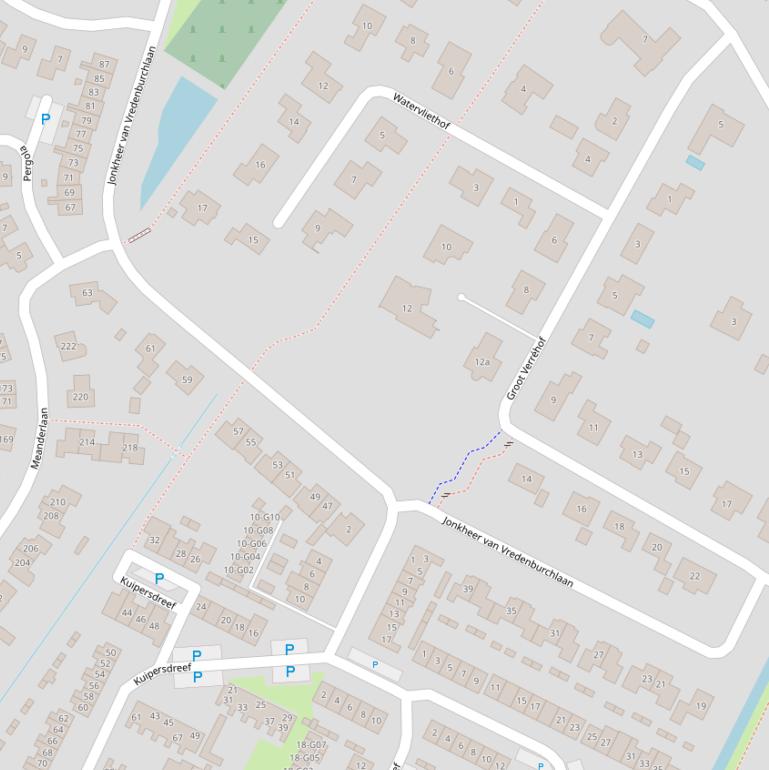 Kaart van de Jonkheer van Vredenburchlaan.