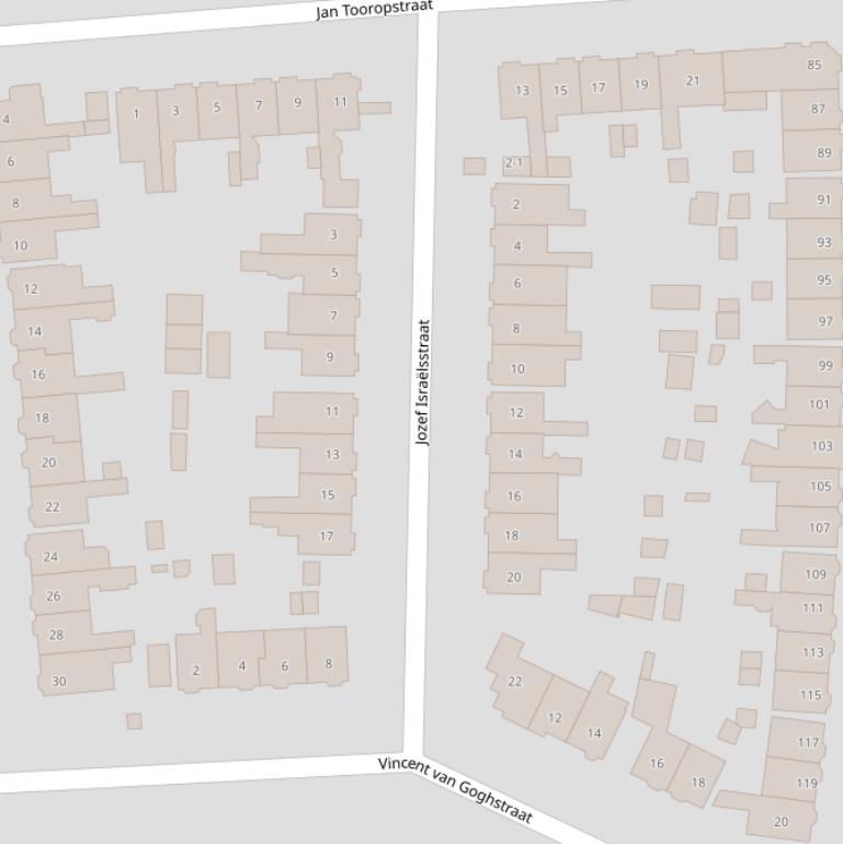 Kaart van de Jozef Israëlsstraat.