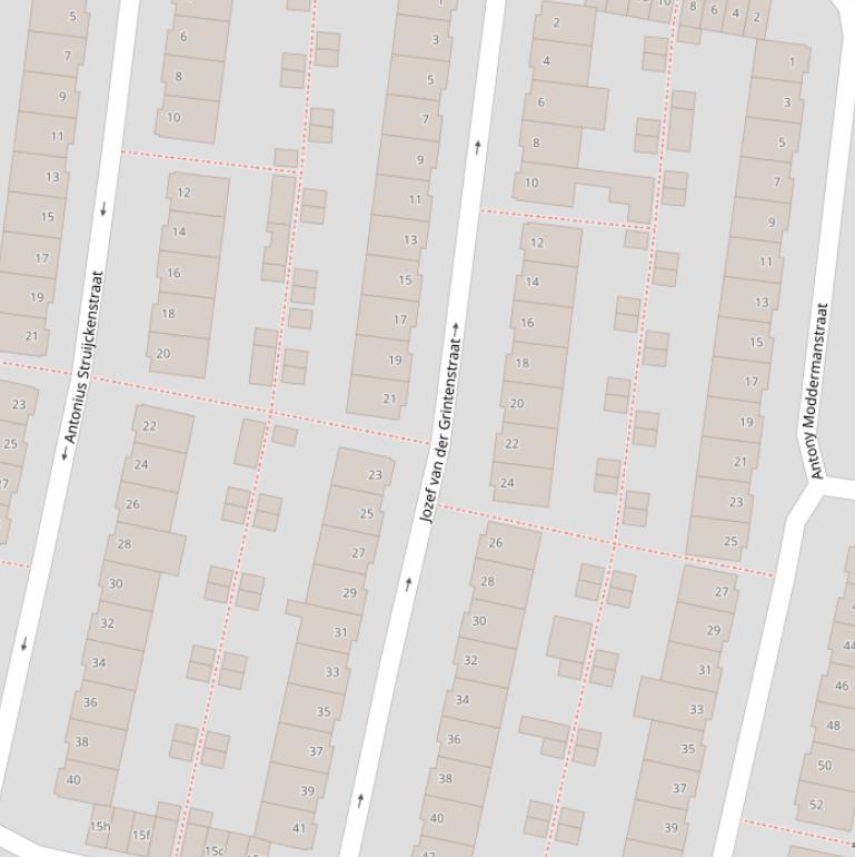 Kaart van de Jozef van der Grintenstraat.