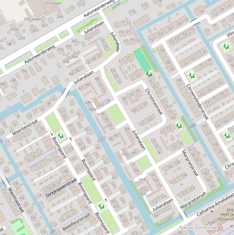 Kaart van de Julianalaan.