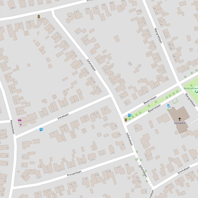 Kaart van de Julianalaan.