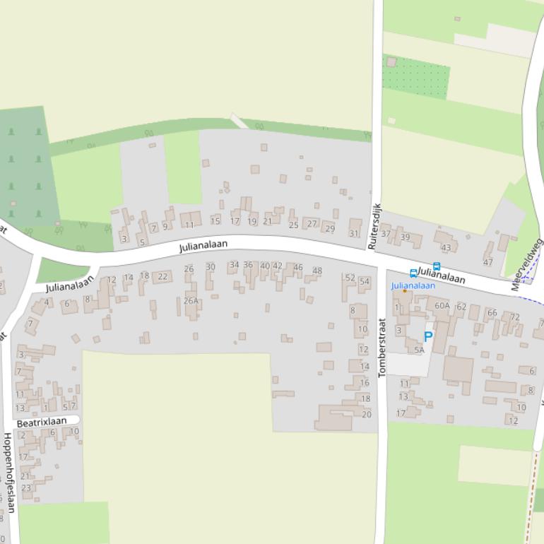 Kaart van de Julianalaan.