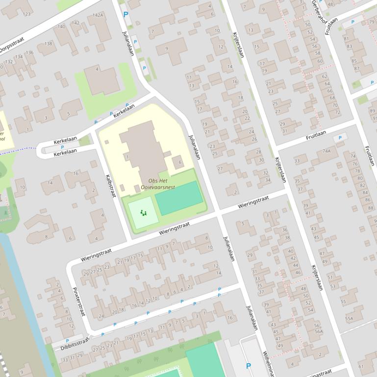 Kaart van de Julianalaan.