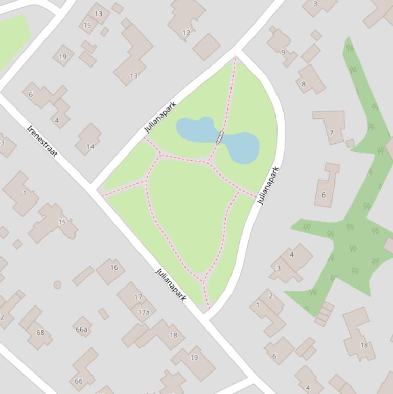 Kaart van het Julianapark.