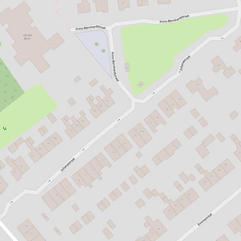 Kaart van de Julianastraat.
