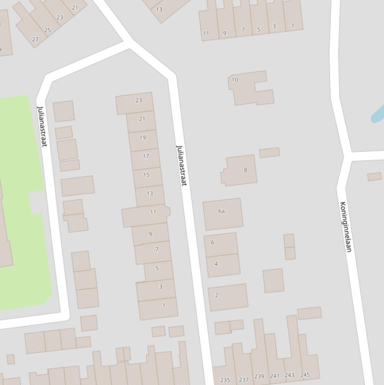 Kaart van de Julianastraat.