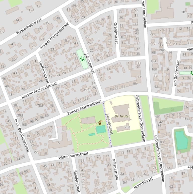 Kaart van de Julianastraat.