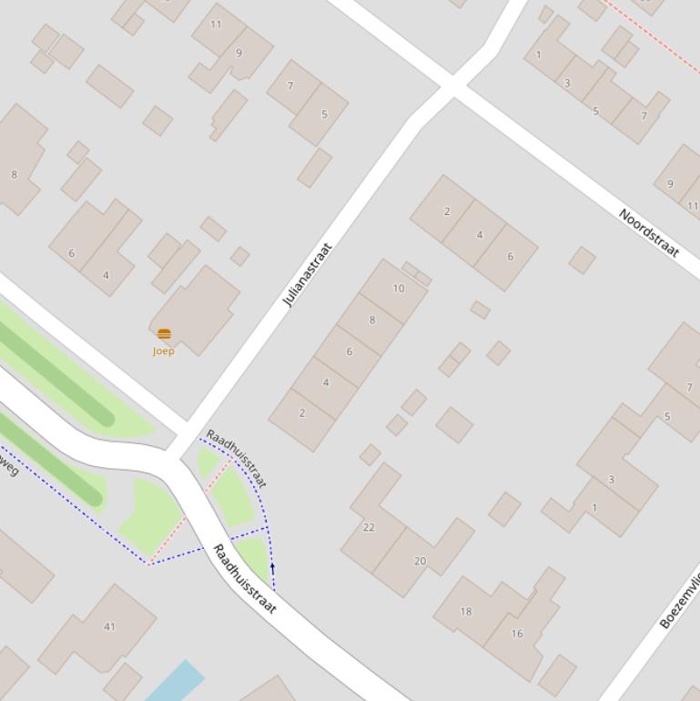 Kaart van de Julianastraat.