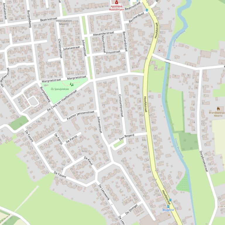 Kaart van de Julianastraat.