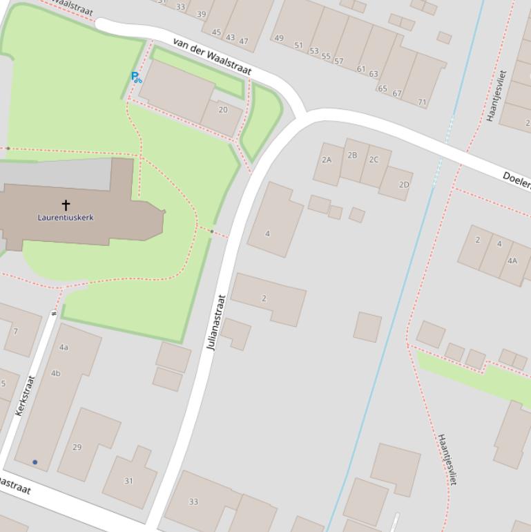Kaart van de Julianastraat.
