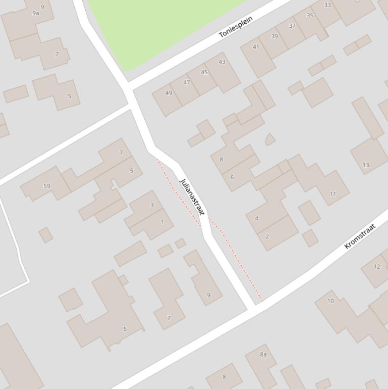 Kaart van de Julianastraat.