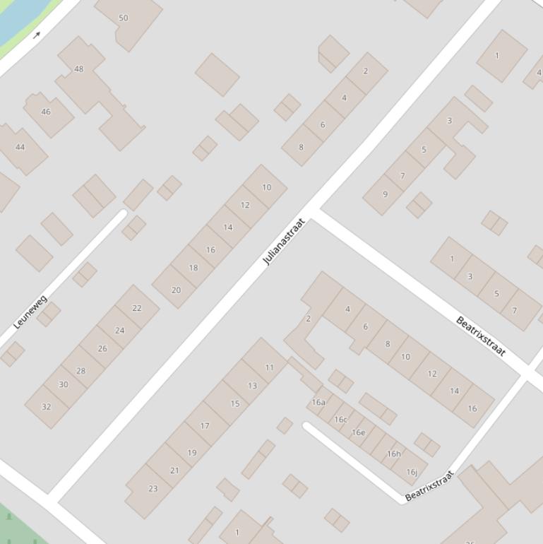 Kaart van de Julianastraat.