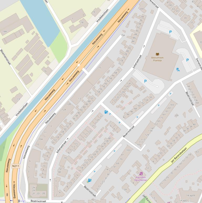 Kaart van de Julianastraat.