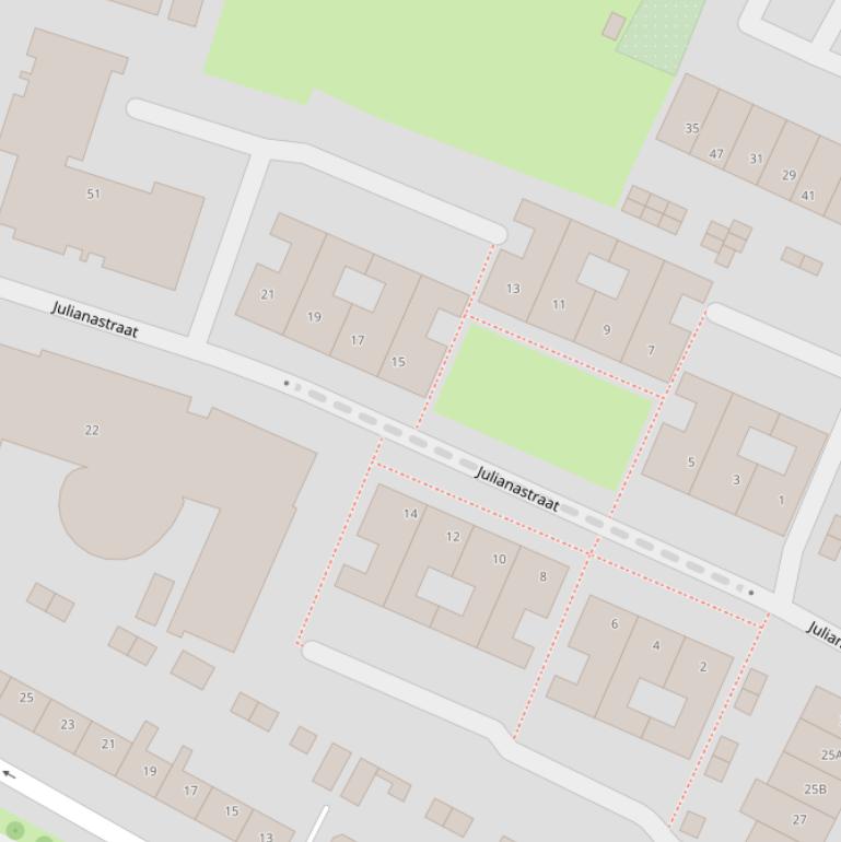 Kaart van de Julianastraat.