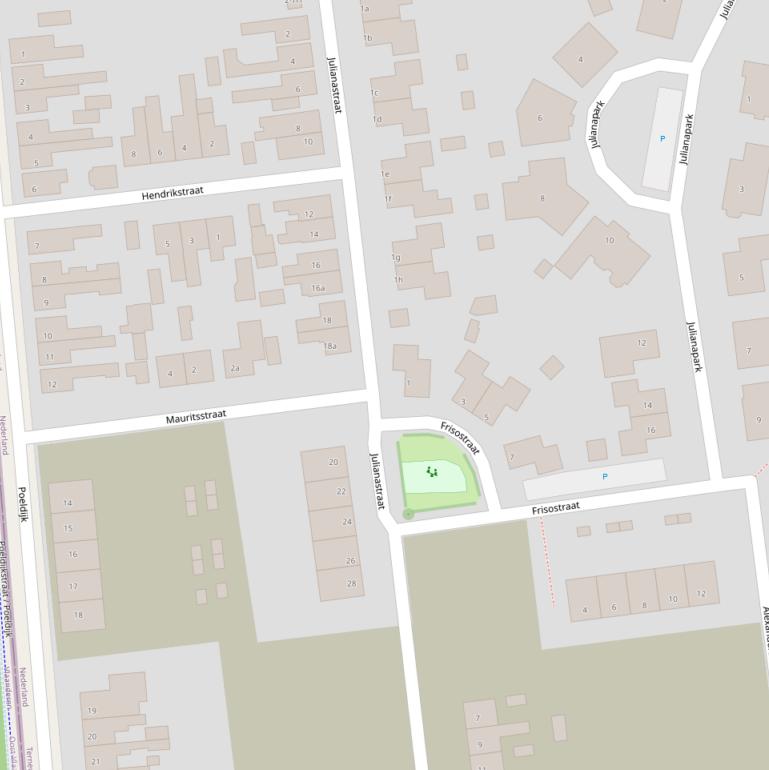 Kaart van de Julianastraat.