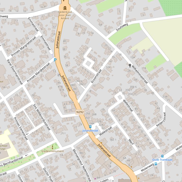 Kaart van de Julianastraat.
