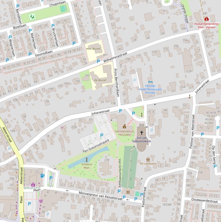 Kaart van de Julianastraat.