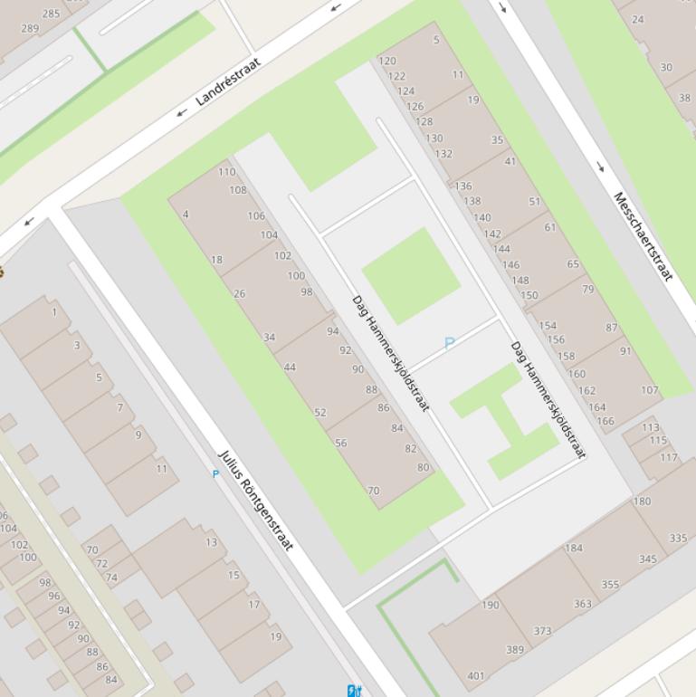 Kaart van de Julius Röntgenstraat.