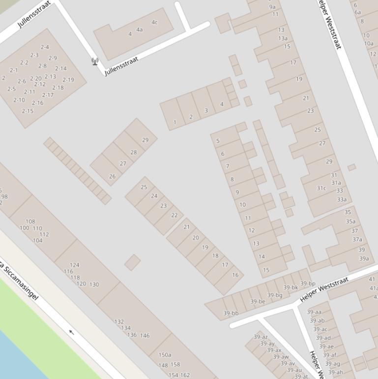 Kaart van de Jullenshof.