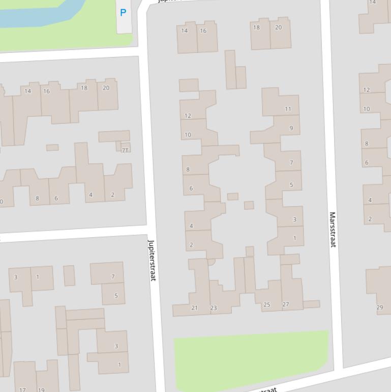 Kaart van de Jupiterstraat.