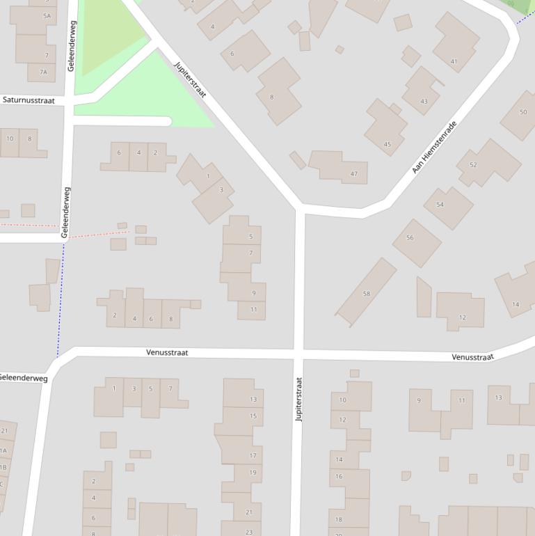 Kaart van de Jupiterstraat.