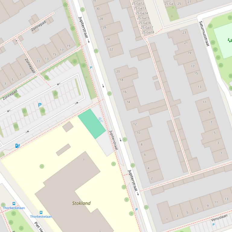 Kaart van de Jupiterstraat.