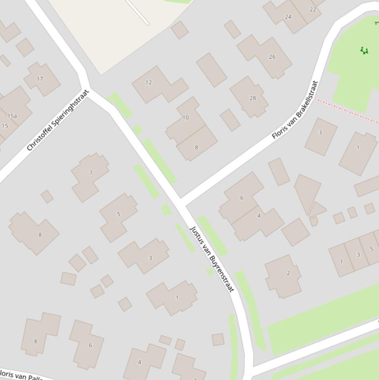 Kaart van de Justus van Buyrenstraat.