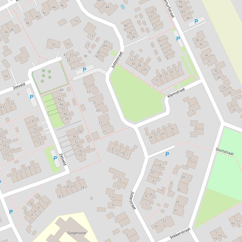 Kaart van de Juttestraat.