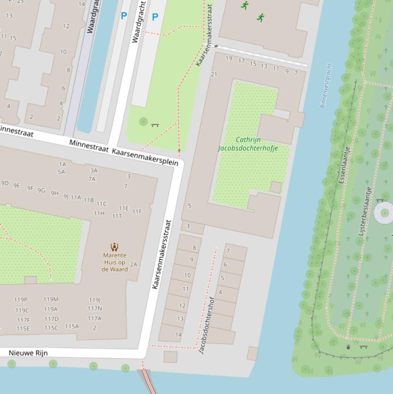 Kaart van de Kaarsenmakersstraat.