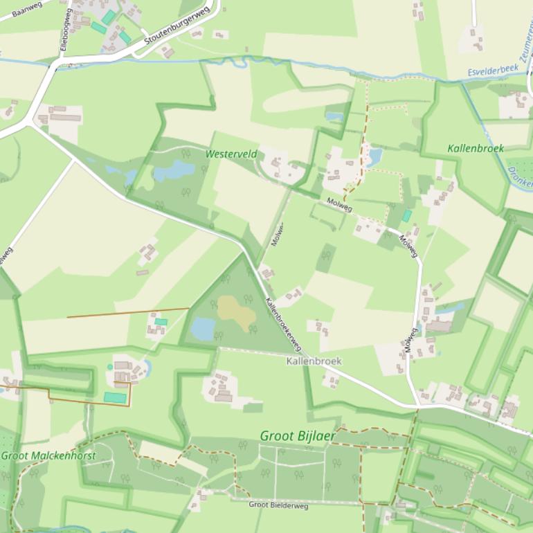 Kaart van de Kallenbroekerweg.