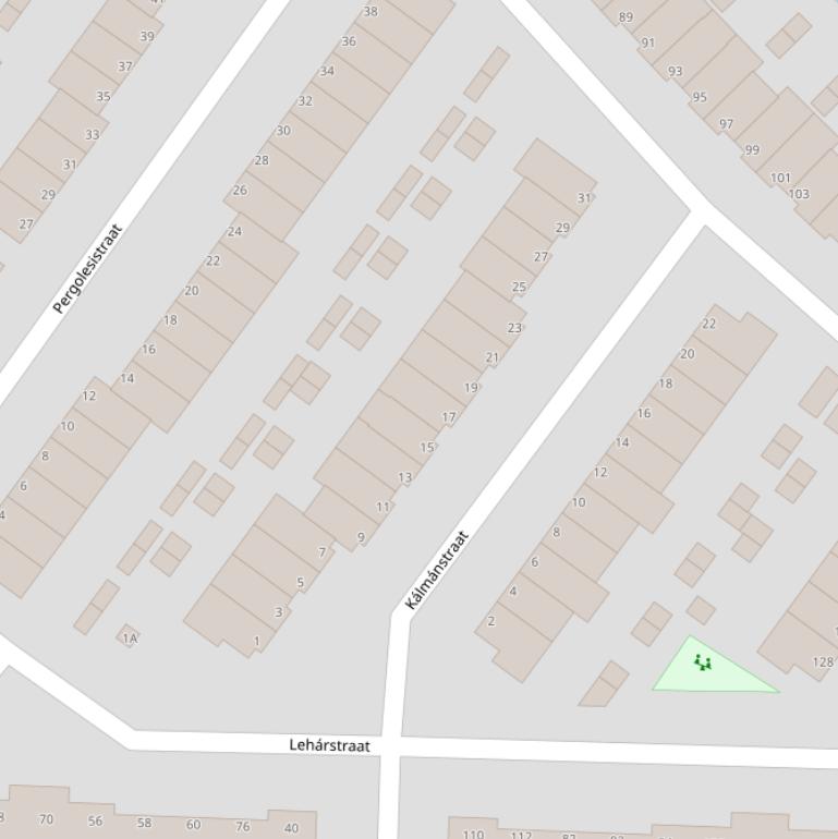 Kaart van de Kálmánstraat.