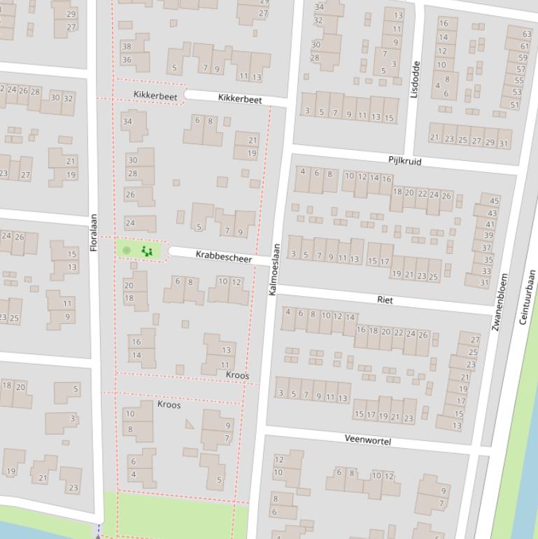 Kaart van de Kalmoeslaan.