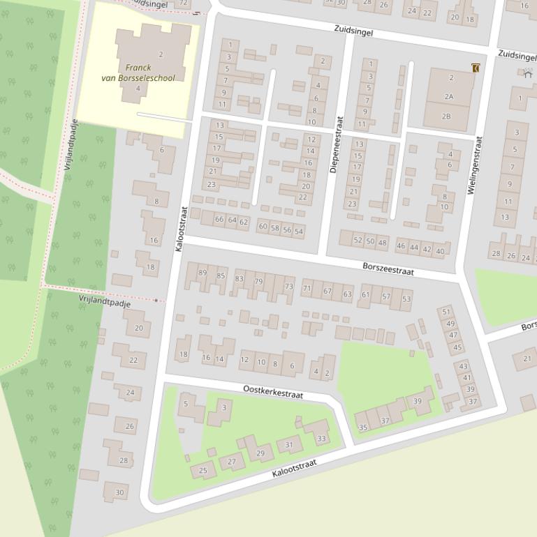 Kaart van de Kalootstraat.