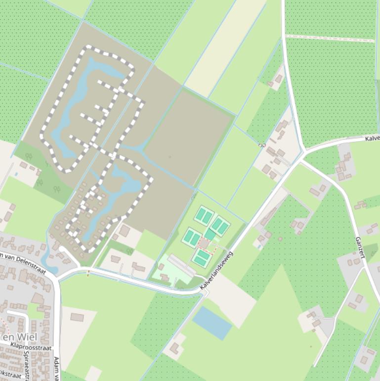 Kaart van de Kalverlandseweg.