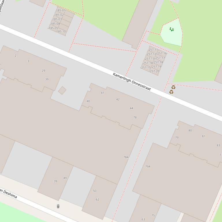 Kaart van de Kamerlingh Onnesstraat.