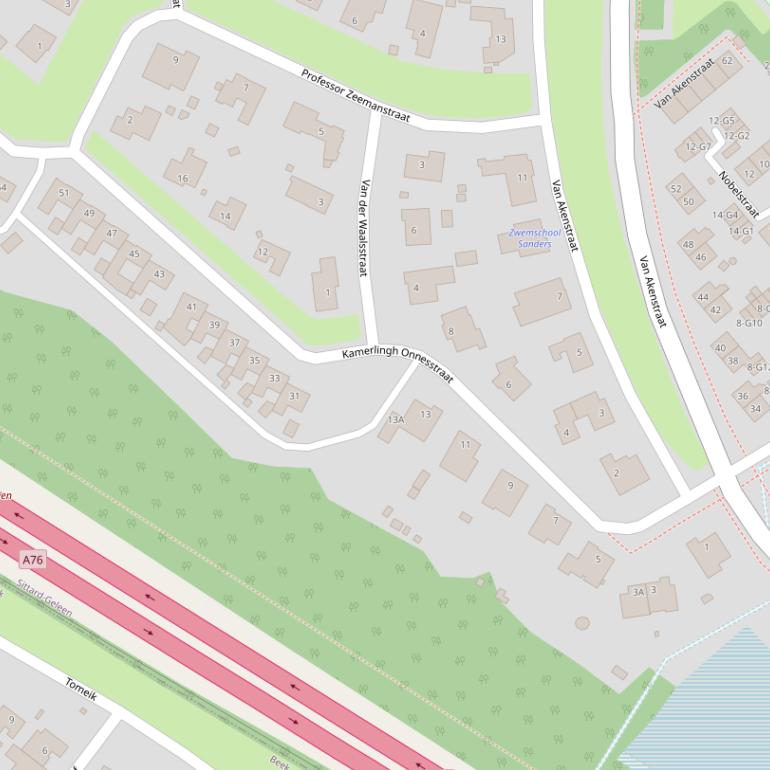 Kaart van de Kamerlingh Onnesstraat.