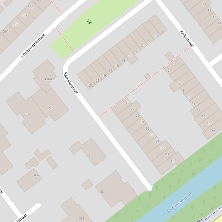 Kaart van de Kamillestraat.