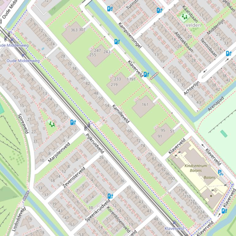 Kaart van het Kamilleveld.