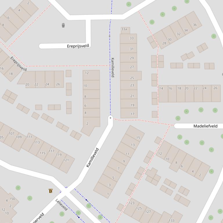 Kaart van het Kamilleveld.