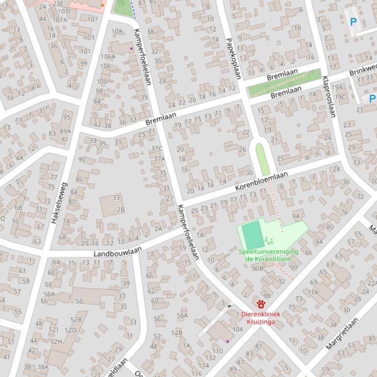 Kaart van de Kamperfoelielaan.