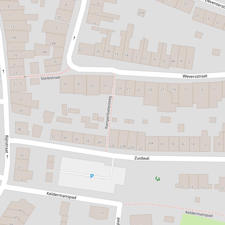 Kaart van de Kamperfoeliesteeg.