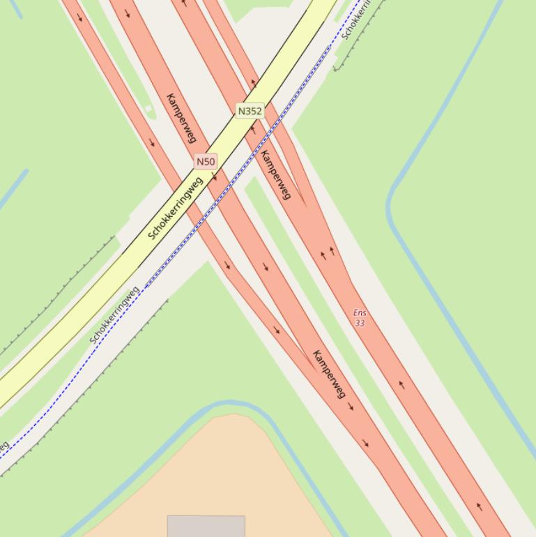 Kaart van de Kamperweg.