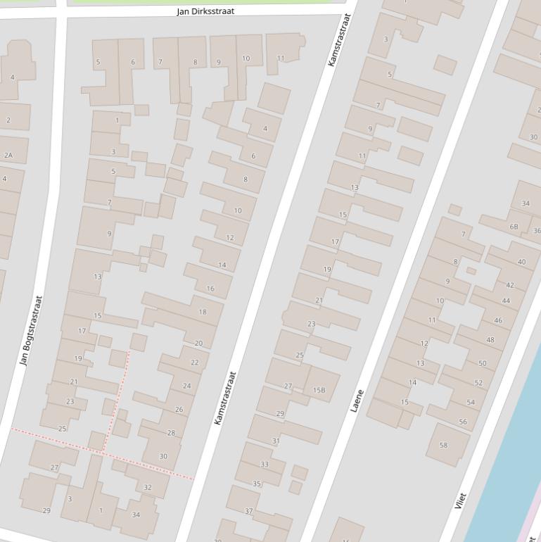 Kaart van de Kamstrastraat.