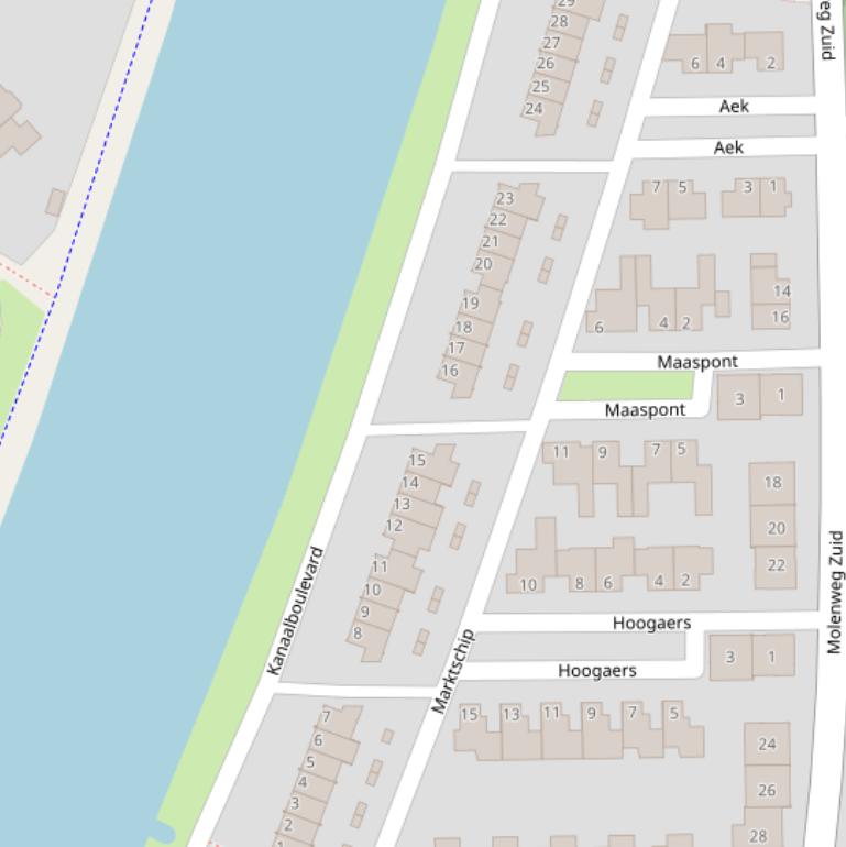 Kaart van  Kanaalboulevard.