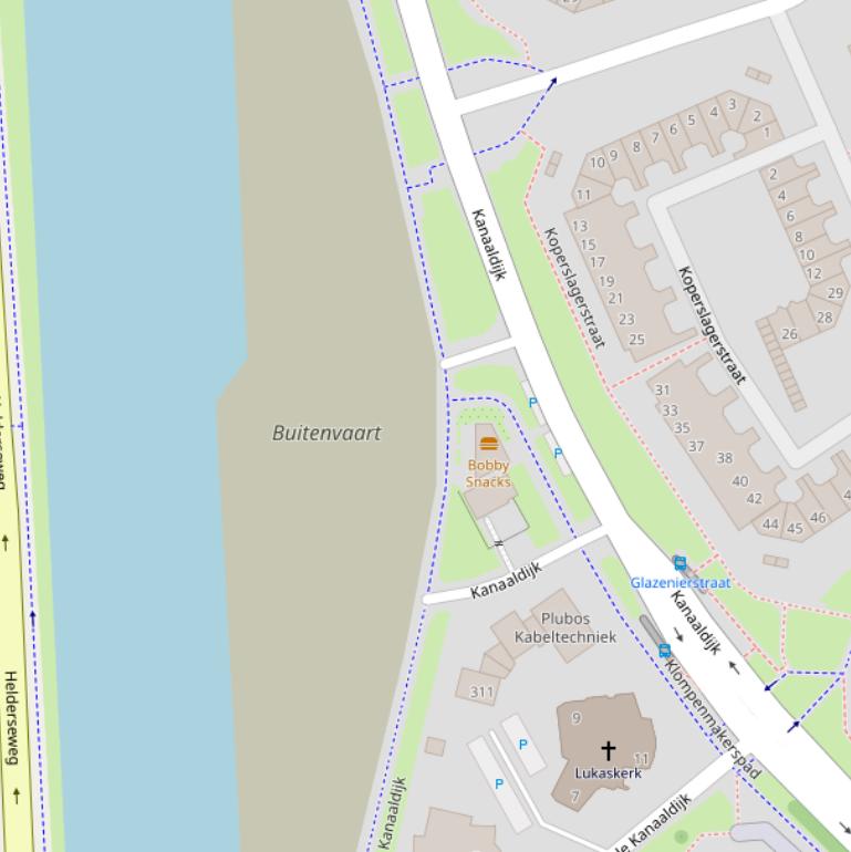 Kaart van de Kanaaldijk.