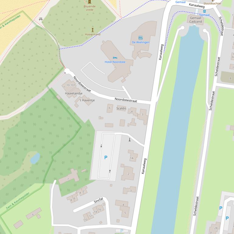 Kaart van de Kanaalweg.