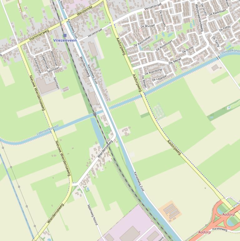 Kaart van  Kanaalweg Zuid.